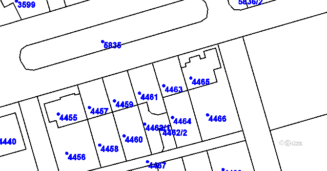 Parcela st. 4463 v KÚ Záběhlice, Katastrální mapa