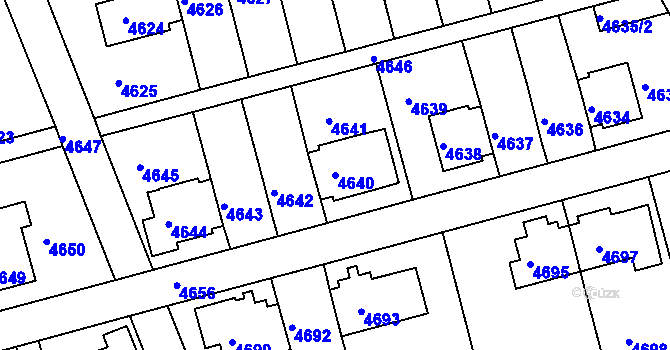 Parcela st. 4640 v KÚ Záběhlice, Katastrální mapa