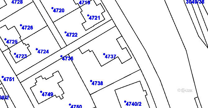 Parcela st. 4737 v KÚ Záběhlice, Katastrální mapa
