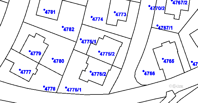 Parcela st. 4775/2 v KÚ Záběhlice, Katastrální mapa