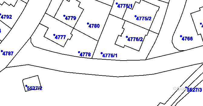 Parcela st. 4776/1 v KÚ Záběhlice, Katastrální mapa