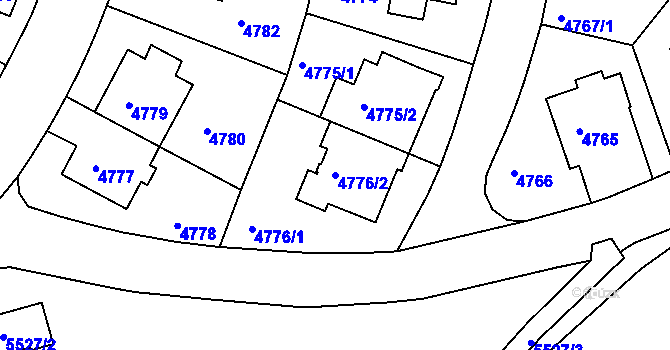 Parcela st. 4776/2 v KÚ Záběhlice, Katastrální mapa