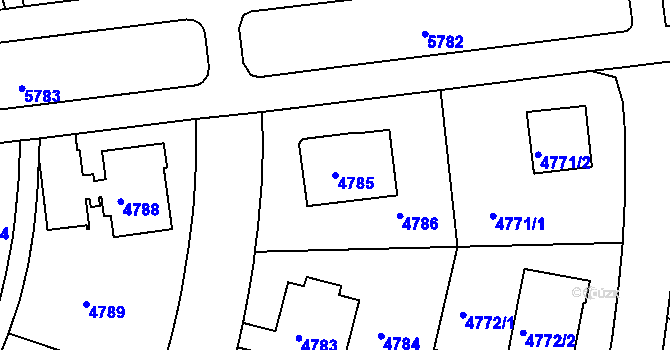 Parcela st. 4785 v KÚ Záběhlice, Katastrální mapa