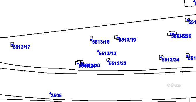 Parcela st. 5513/13 v KÚ Záběhlice, Katastrální mapa