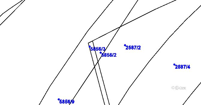 Parcela st. 5856/2 v KÚ Záběhlice, Katastrální mapa