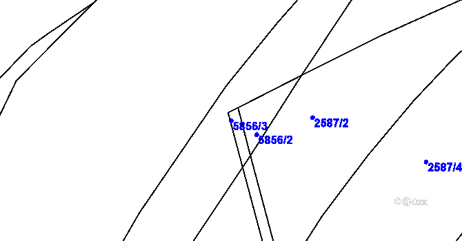 Parcela st. 5856/3 v KÚ Záběhlice, Katastrální mapa