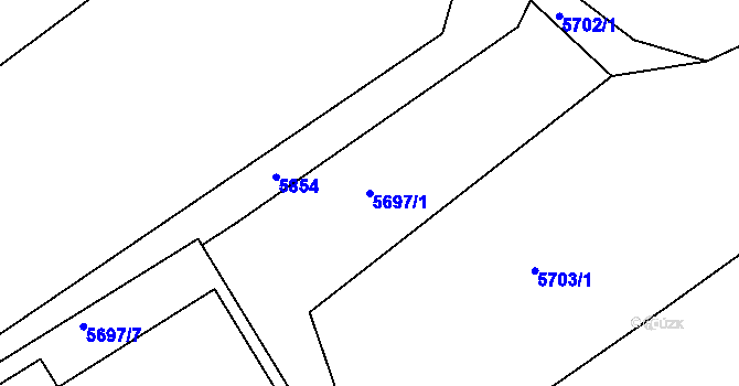 Parcela st. 5697/1 v KÚ Záběhlice, Katastrální mapa