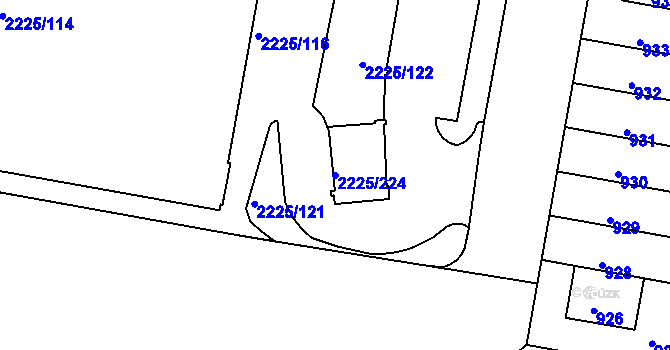 Parcela st. 2225/224 v KÚ Záběhlice, Katastrální mapa