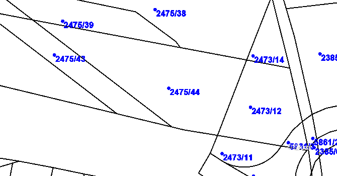 Parcela st. 2475/44 v KÚ Záběhlice, Katastrální mapa