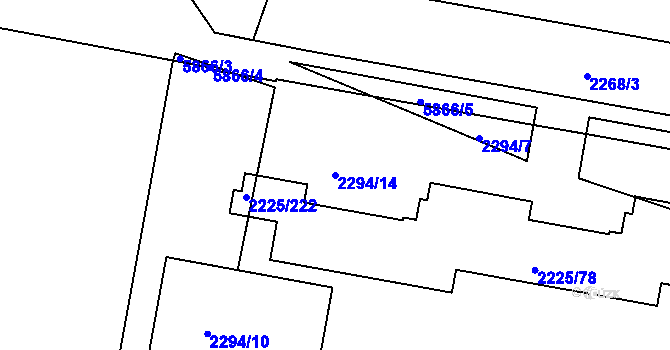 Parcela st. 2294/14 v KÚ Záběhlice, Katastrální mapa