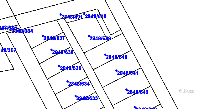 Parcela st. 2848/640 v KÚ Záběhlice, Katastrální mapa