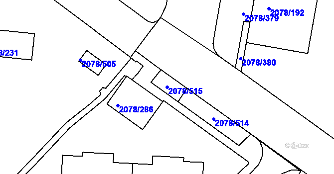 Parcela st. 2078/515 v KÚ Záběhlice, Katastrální mapa