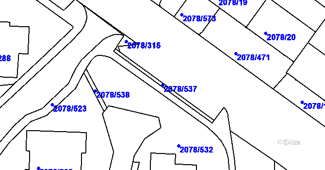 Parcela st. 2078/537 v KÚ Záběhlice, Katastrální mapa