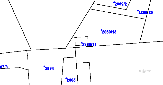 Parcela st. 2869/11 v KÚ Záběhlice, Katastrální mapa