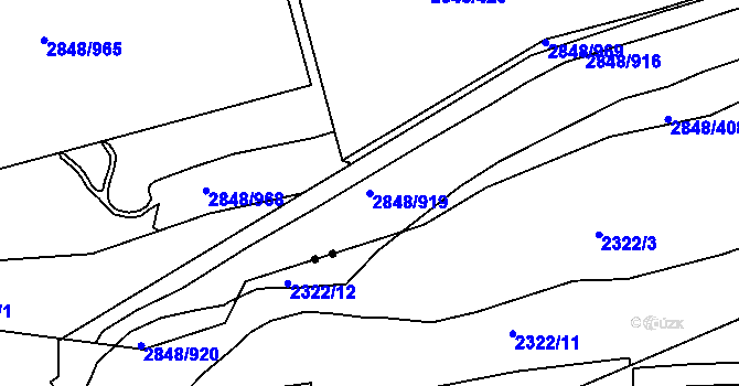 Parcela st. 2848/919 v KÚ Záběhlice, Katastrální mapa