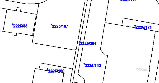 Parcela st. 2225/294 v KÚ Záběhlice, Katastrální mapa