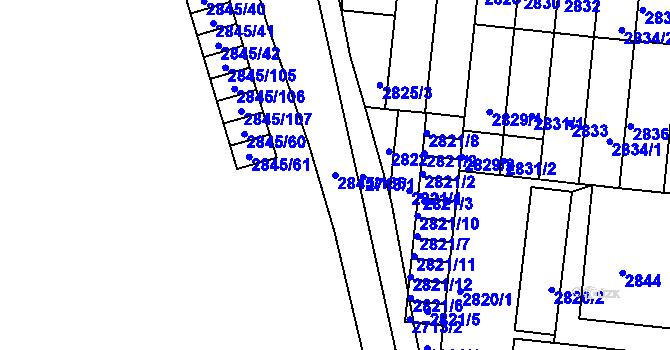 Parcela st. 2845/136 v KÚ Záběhlice, Katastrální mapa
