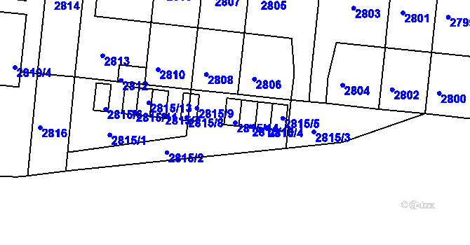 Parcela st. 2815/14 v KÚ Záběhlice, Katastrální mapa