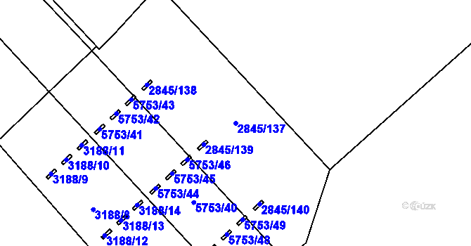 Parcela st. 2845/137 v KÚ Záběhlice, Katastrální mapa