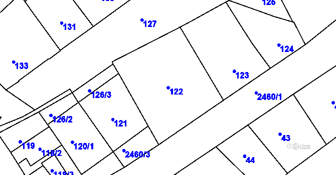 Parcela st. 122 v KÚ Vršovice, Katastrální mapa