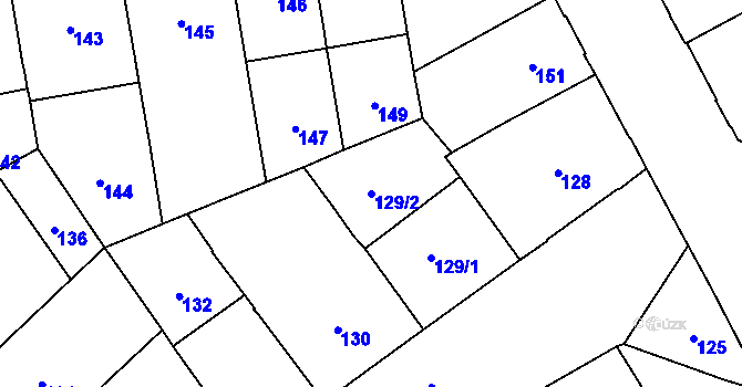 Parcela st. 129/2 v KÚ Vršovice, Katastrální mapa