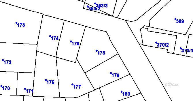 Parcela st. 178 v KÚ Vršovice, Katastrální mapa