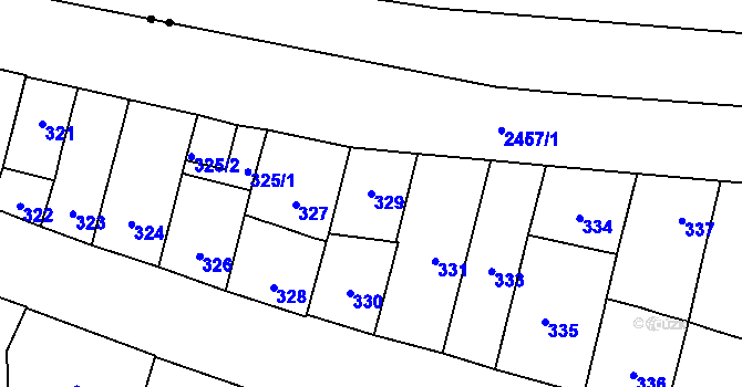 Parcela st. 329 v KÚ Vršovice, Katastrální mapa