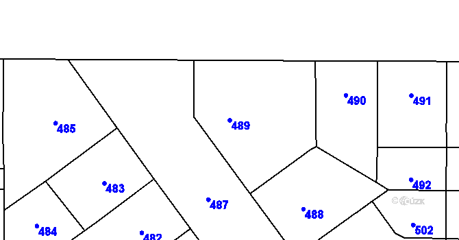 Parcela st. 489 v KÚ Vršovice, Katastrální mapa