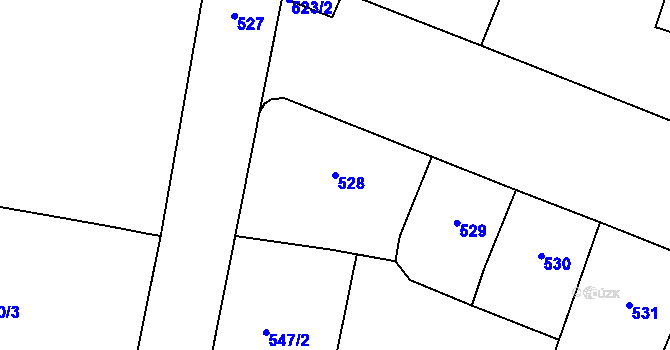 Parcela st. 528 v KÚ Vršovice, Katastrální mapa