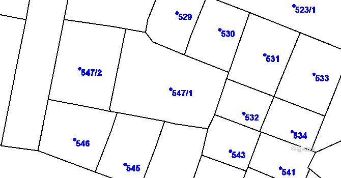 Parcela st. 547/1 v KÚ Vršovice, Katastrální mapa