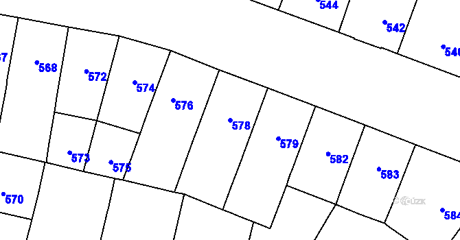 Parcela st. 578 v KÚ Vršovice, Katastrální mapa