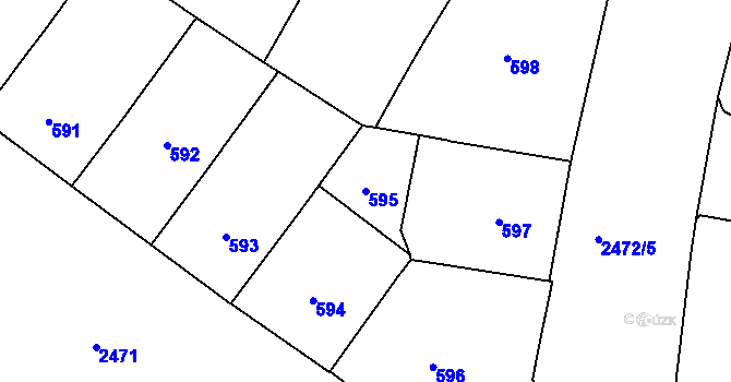 Parcela st. 595 v KÚ Vršovice, Katastrální mapa