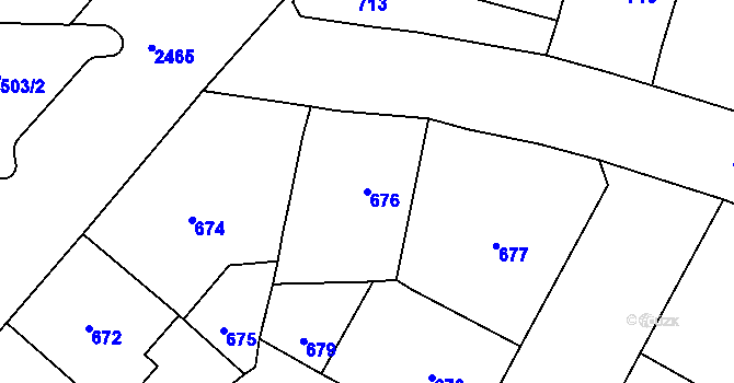 Parcela st. 676 v KÚ Vršovice, Katastrální mapa