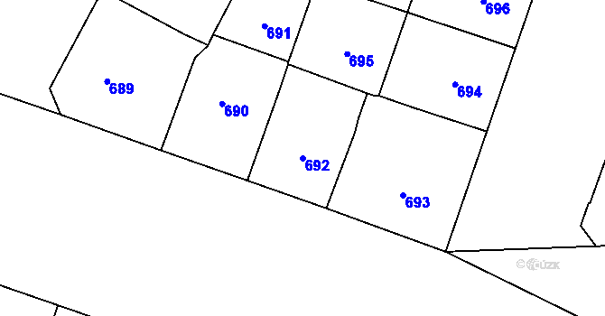 Parcela st. 692 v KÚ Vršovice, Katastrální mapa