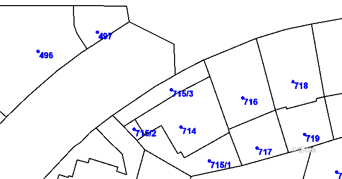 Parcela st. 715/3 v KÚ Vršovice, Katastrální mapa