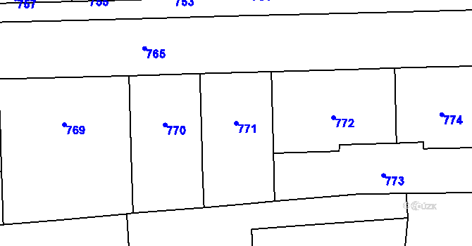 Parcela st. 771 v KÚ Vršovice, Katastrální mapa