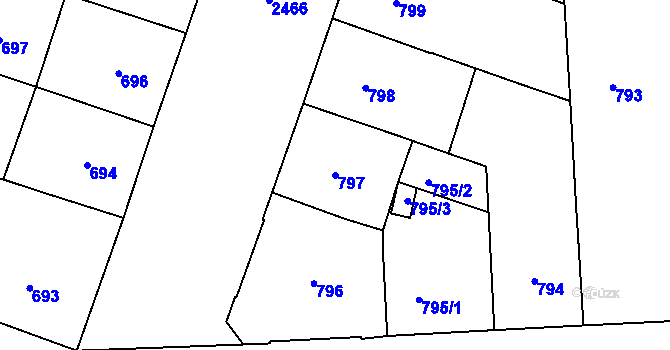 Parcela st. 797 v KÚ Vršovice, Katastrální mapa
