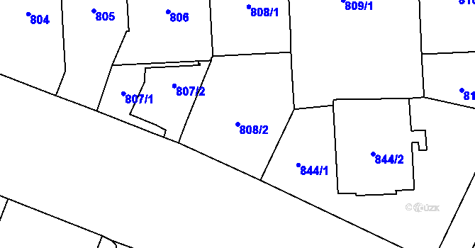 Parcela st. 808/2 v KÚ Vršovice, Katastrální mapa