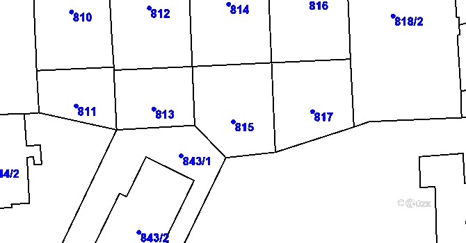 Parcela st. 815 v KÚ Vršovice, Katastrální mapa