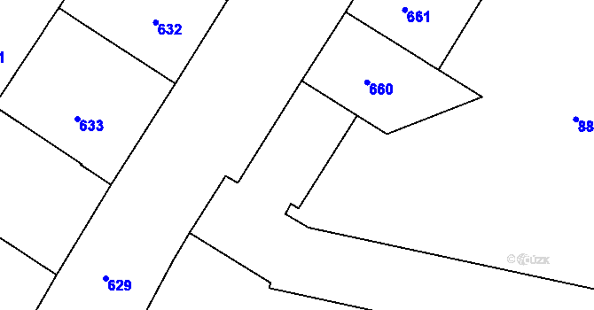 Parcela st. 883/11 v KÚ Vršovice, Katastrální mapa