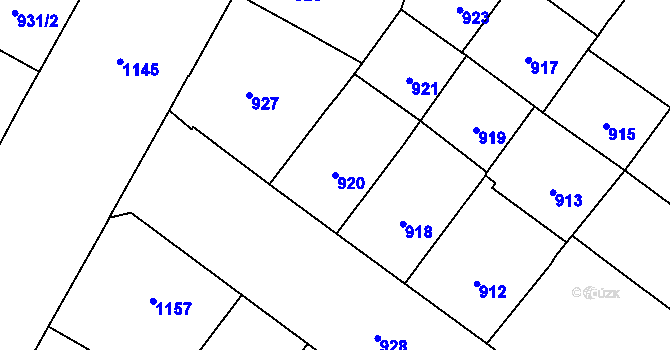 Parcela st. 920 v KÚ Vršovice, Katastrální mapa
