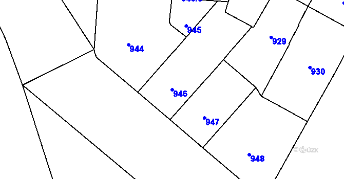 Parcela st. 946 v KÚ Vršovice, Katastrální mapa