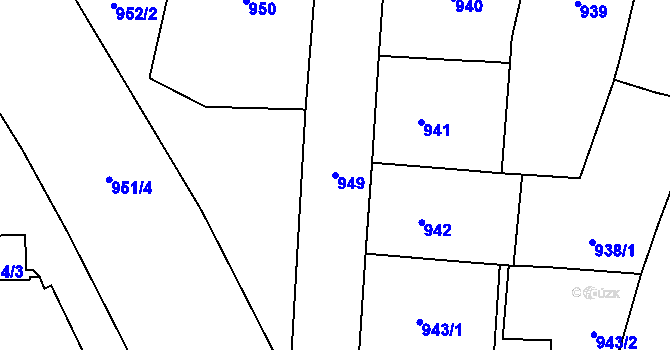 Parcela st. 949 v KÚ Vršovice, Katastrální mapa