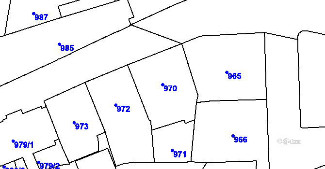 Parcela st. 970 v KÚ Vršovice, Katastrální mapa