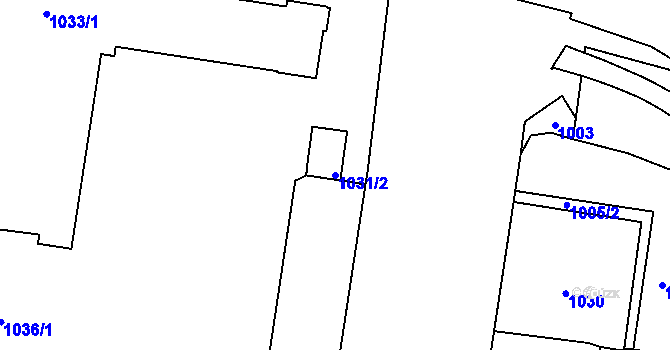 Parcela st. 1031/2 v KÚ Vršovice, Katastrální mapa