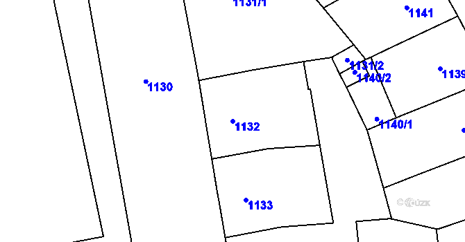 Parcela st. 1132 v KÚ Vršovice, Katastrální mapa