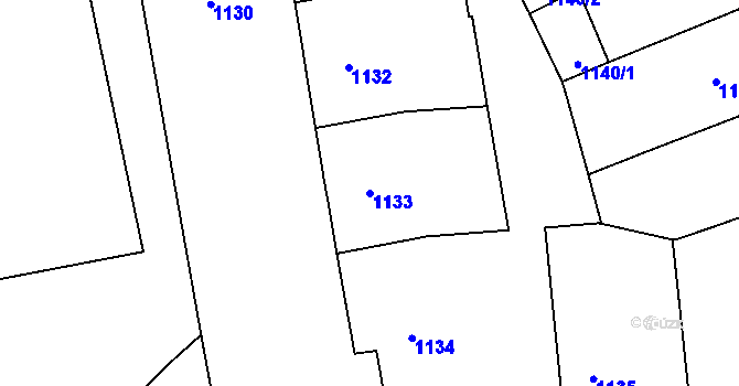 Parcela st. 1133 v KÚ Vršovice, Katastrální mapa