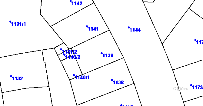 Parcela st. 1139 v KÚ Vršovice, Katastrální mapa