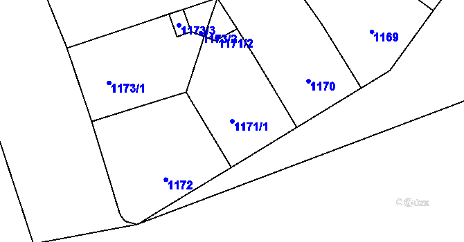 Parcela st. 1171/1 v KÚ Vršovice, Katastrální mapa