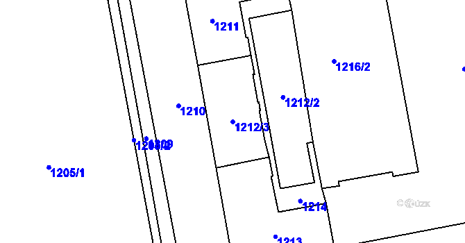 Parcela st. 1212/3 v KÚ Vršovice, Katastrální mapa